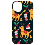 Funny Christmas Pattern Background iPhone 14 Plus Black UV Print Case