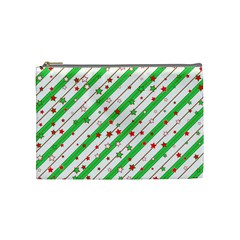 Christmas Paper Stars Pattern Texture Background Colorful Colors Seamless Cosmetic Bag (medium) by Ket1n9