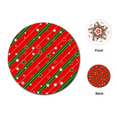 Christmas Paper Star Texture Playing Cards Single Design (round) by Ket1n9