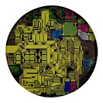 Technology Circuit Board Round Glass Fridge Magnet (4 pack) Front