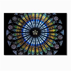 Stained Glass Rose Window In France s Strasbourg Cathedral Postcard 4 x 6  (pkg Of 10) by Ket1n9