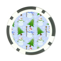 New Year Christmas Snowman Pattern, Poker Chip Card Guard by Grandong