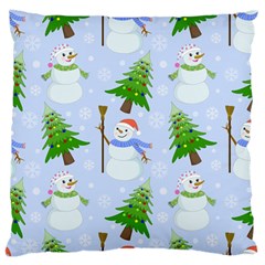 New Year Christmas Snowman Pattern, Standard Premium Plush Fleece Cushion Case (one Side) by Grandong