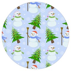 New Year Christmas Snowman Pattern, Round Trivet by Grandong
