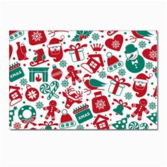 Background Vector Texture Christmas Winter Pattern Seamless Postcard 4 x 6  (pkg Of 10) by Grandong