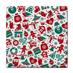 Background Vector Texture Christmas Winter Pattern Seamless Face Towel by Grandong