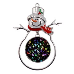 Christmas-star-gloss-lights-light Metal Snowman Ornament by Grandong