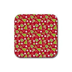 Christmas-paper-scrapbooking-pattern Rubber Coaster (square) by Grandong