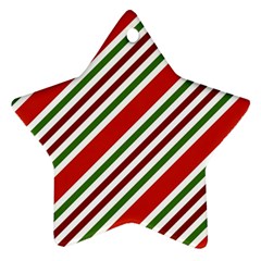 Christmas-color-stripes Star Ornament (two Sides) by Grandong