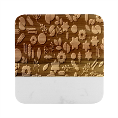 Christmas-seamless-pattern   - Marble Wood Coaster (square) by Grandong