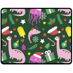 Colorful-funny-christmas-pattern   --- Two Sides Fleece Blanket (medium) by Grandong