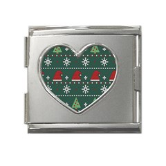 Beautiful-knitted-christmas-pattern -- Mega Link Heart Italian Charm (18mm) by Grandong