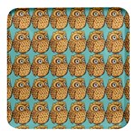 Owl Bird Pattern Square Glass Fridge Magnet (4 pack) Front