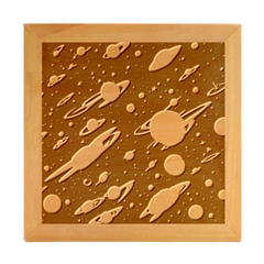 Space Galaxy Planet Universe Stars Night Fantasy Wood Photo Frame Cube by Grandong