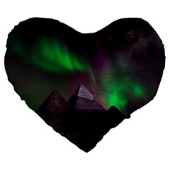 Aurora Northern Lights Phenomenon Atmosphere Sky Large 19  Premium Heart Shape Cushions by Grandong