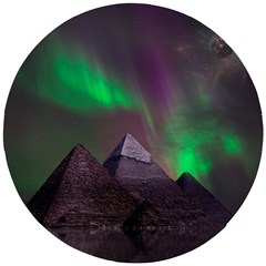 Aurora Northern Lights Celestial Magical Astronomy Wooden Puzzle Round by Grandong