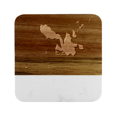 Aurora Northern Lights Celestial Magical Astronomy Marble Wood Coaster (square) by Grandong