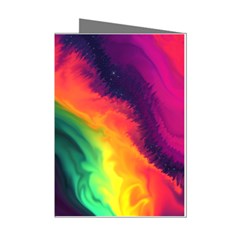 Rainbow Colorful Abstract Galaxy Mini Greeting Cards (pkg Of 8)