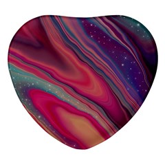 Stars Shimmering Galaxy Ocean Heart Glass Fridge Magnet (4 Pack) by Ravend
