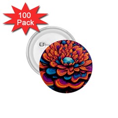 Flowers Painting 1 75  Buttons (100 Pack) 