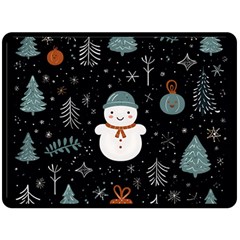 Snowman Christmas Fleece Blanket (large)