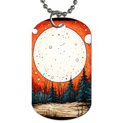 Moon Night Nature Dream Sky Dog Tag (two Sides)