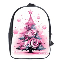 Winter Christmas Snow Xmas Tree School Bag (large) by Vaneshop