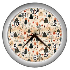 Pattern Seamless Wall Clock (silver)