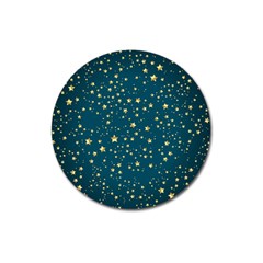 Star Golden Pattern Christmas Design White Gold Magnet 3  (round) by Vaneshop