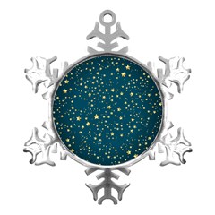 Star Golden Pattern Christmas Design White Gold Metal Small Snowflake Ornament