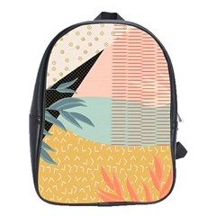 Leaves Pattern Design Colorful Decorative Texture School Bag (xl)