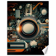 Illustrations Technology Robot Internet Processor Canvas 12  X 16 