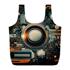 Illustrations Technology Robot Internet Processor Full Print Recycle Bag (l) by Vaneshop