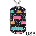 Art Pattern Design Wallpaper Background Print Patterns Dog Tag USB Flash (One Side)