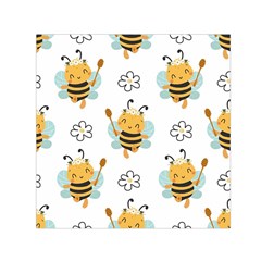 Art Bee Pattern Design Wallpaper Background Square Satin Scarf (30  X 30 ) by Vaneshop