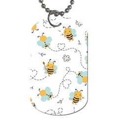 Bee Art Pattern Design Wallpaper Background Print Dog Tag (one Side) by Vaneshop