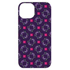 Geometric Pattern Retro Style Background Iphone 14 Black Uv Print Case by Vaneshop