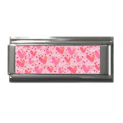 Valentine Romantic Love Watercolor Pink Pattern Texture Superlink Italian Charm (9mm) by Vaneshop