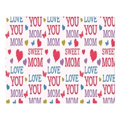 Love Mom Happy Mothers Day I Love Mom Graphic Two Sides Premium Plush Fleece Blanket (large)