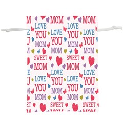 Love Mom Happy Mothers Day I Love Mom Graphic Lightweight Drawstring Pouch (xl) by Vaneshop