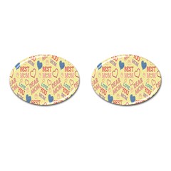 Love Mom Happy Mothers Day I Love Mom Graphic Pattern Cufflinks (oval)