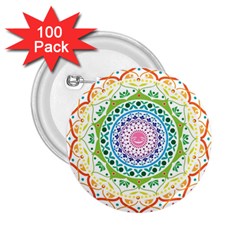 Mandala Pattern Rainbow Pride 2 25  Buttons (100 Pack) 