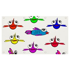 Fish Swim Cartoon Funnycute Banner And Sign 7  X 4 