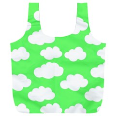 Cute Clouds Green Neon Full Print Recycle Bag (xxl) by ConteMonfrey