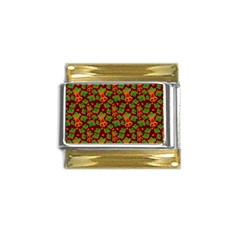 Christmas Pattern Gold Trim Italian Charm (9mm) by Pakjumat