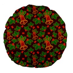 Template Christmas Pattern Large 18  Premium Flano Round Cushions by Pakjumat