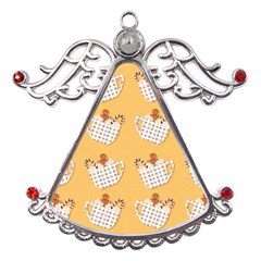 Christmas December Autumn Pattern Metal Angel With Crystal Ornament by Pakjumat
