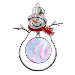 Romantic 11-14 Inch Metal Snowman Ornament by SychEva