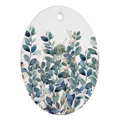 Green And Gold Eucalyptus Leaf Ornament (oval) by Jack14
