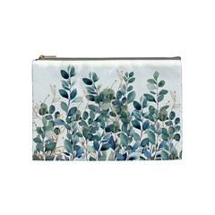 Green And Gold Eucalyptus Leaf Cosmetic Bag (medium) by Jack14